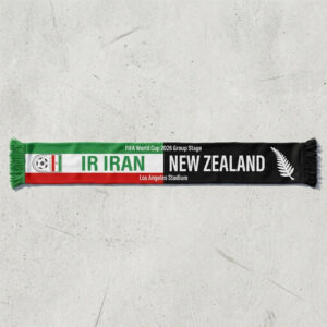 Global Soccer Event 2026 IR Iran Vs New Zealand Football Scarf Half Design