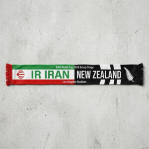 Global Soccer Event 2026 IR Iran Vs New Zealand Football Scarf Contrast Design