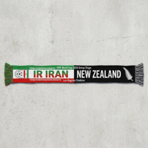 Global Soccer Event 2026 IR Iran Vs New Zealand Football Scarf Bold Text