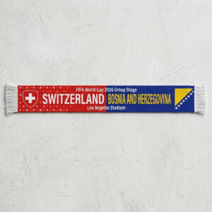 Global Soccer Event 2026 Switzerland Vs Bosnia And Herzegovina Football Scarf Los Angeles