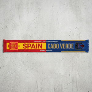 Global Soccer Event 2026 Spain Vs Cabo Verde Football Scarf National Colors