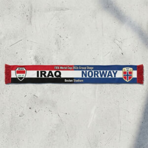 Global Soccer Event 2026 Iraq Vs Norway Football Scarf Match Souvenir