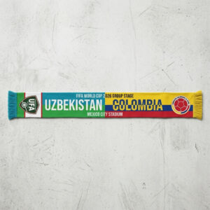Global Soccer Event 2026 Uzbekistan Vs Colombia Football Scarf Match Souvenir