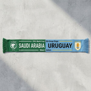 Global Soccer Event 2026 Saudi Arabia Vs Uruguay Football Scarf Bold Typography