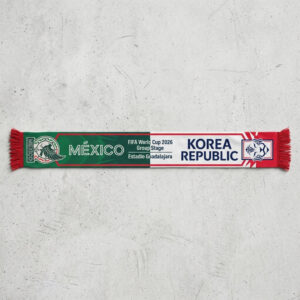Global Soccer Event 2026 Mexico Vs Korea Republic Football Scarf Split Colors