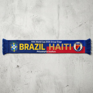 Global Soccer Event 2026 Brazil Vs Haiti Football Scarf Philadelphia Edition