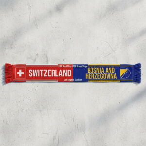 Global Soccer Event 2026 Switzerland Vs Bosnia And Herzegovina Football Scarf Contrast Style