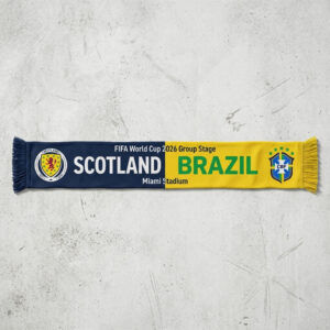 Global Soccer Event 2026 Scotland Vs Brazil Football Scarf Vibrant Color