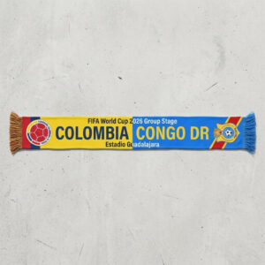 Global Soccer Event 2026 Colombia Vs Congo DR Football Scarf Split Design