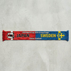 Global Soccer Event 2026 Japan Vs Sweden Football Scarf Dual Crests
