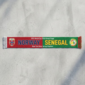 Global Soccer Event 2026 Norway Vs Senegal Football Scarf Fringed Ends