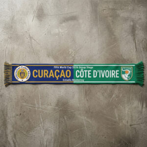 Global Soccer Event 2026 Curaçao Vs Côte d’Ivoire Football Scarf Half Split
