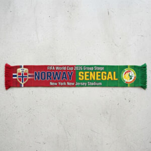 Global Soccer Event 2026 Norway Vs Senegal Football Scarf Team Colors