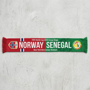 Global Soccer Event 2026 Norway Vs Senegal Football Scarf Split Color