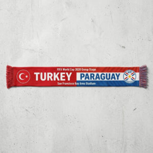 Global Soccer Event 2026 Turkey Vs Paraguay Football Scarf Split Colors