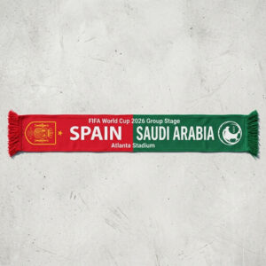 Global Soccer Event 2026 Spain Vs Saudi Arabia Football Scarf Bold Text