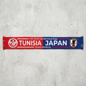 Global Soccer Event 2026 Tunisia Vs Japan Football Scarf Color Block