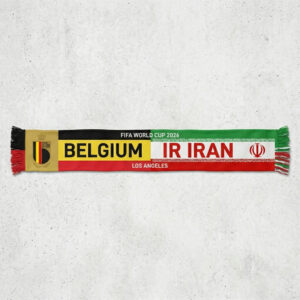 Global Soccer Event 2026 Belgium Vs IR Iran Football Scarf Split Design