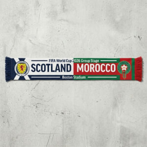 Global Soccer Event 2026 Scotland Vs Morocco Football Scarf Two Tone