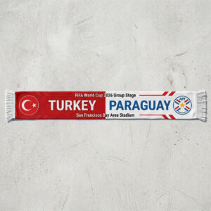 Global Soccer Event 2026 Turkey Vs Paraguay Football Scarf Red Blue