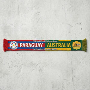 Global Soccer Event 2026 Paraguay Vs Australia Football Scarf Blue Green