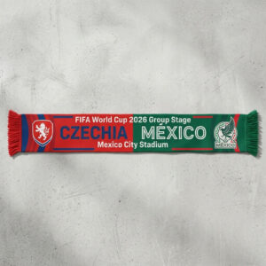Global Soccer Event 2026 Czechia Vs Mexico Football Scarf Large Crests