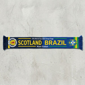 Global Soccer Event 2026 Scotland Vs Brazil Football Scarf Double Side