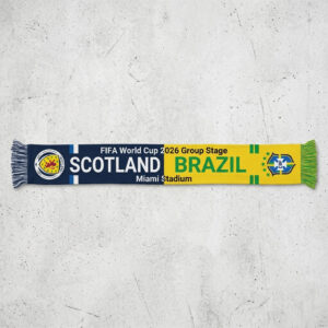 Global Soccer Event 2026 Scotland Vs Brazil Football Scarf Stadium Print