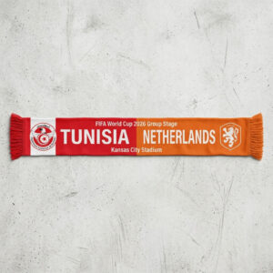 Global Soccer Event 2026 Tunisia Vs Netherlands Football Scarf Bold Print