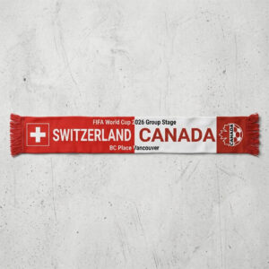 Global Soccer Event 2026 Switzerland Vs Canada Football Scarf Red White