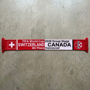 Global Soccer Event 2026 Switzerland Vs Canada Football Scarf Vancouver Edition