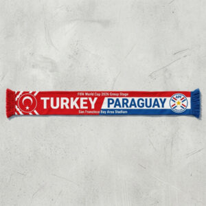 Global Soccer Event 2026 Turkey Vs Paraguay Football Scarf Bold Typography
