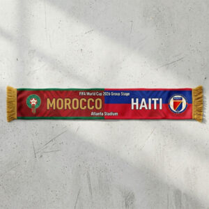 Global Soccer Event 2026 Morocco Vs Haiti Football Scarf Split Design