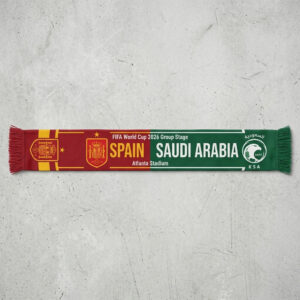 Global Soccer Event 2026 Spain Vs Saudi Arabia Football Scarf Vibrant Print