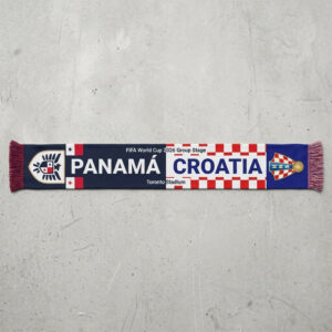 Global Soccer Event 2026 Panama Vs Croatia Football Scarf Vibrant Print