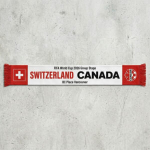 Global Soccer Event 2026 Switzerland Vs Canada Football Scarf Dual Logo