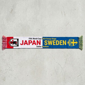 Global Soccer Event 2026 Japan Vs Sweden Football Scarf Yellow Fringe
