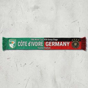 Global Soccer Event 2026 Côte D’Ivoire Vs Germany Football Scarf Bold Graphics