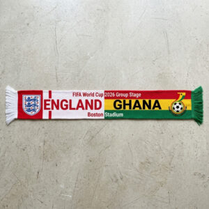 Global Soccer Event 2026 England Vs Ghana Football Scarf Boston Venue