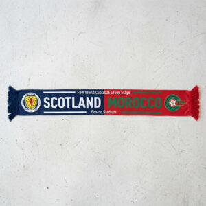Global Soccer Event 2026 Scotland Vs Morocco Football Scarf Fringed Edge