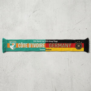 Global Soccer Event 2026 Côte D’Ivoire Vs Germany Football Scarf Match Souvenir