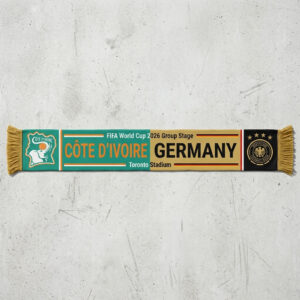 Global Soccer Event 2026 Côte D’Ivoire Vs Germany Football Scarf Fringed Edge