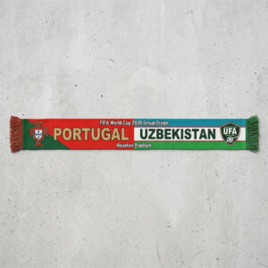 Global Soccer Event 2026 Portugal Vs Uzbekistan Football Scarf Bold Typography