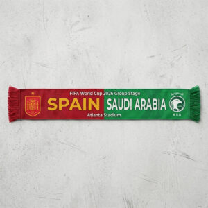 Global Soccer Event 2026 Spain Vs Saudi Arabia Football Scarf Fringed Tassels