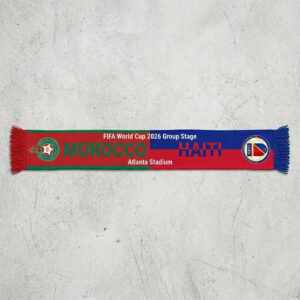 Global Soccer Event 2026 Morocco Vs Haiti Football Scarf Team Logos