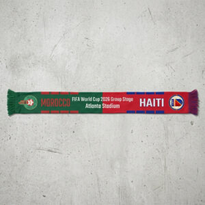 Global Soccer Event 2026 Morocco Vs Haiti Football Scarf Blue Red