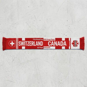 Global Soccer Event 2026 Switzerland Vs Canada Football Scarf Contrast Style