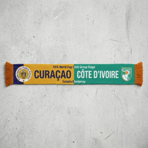 Global Soccer Event 2026 Curaçao Vs Côte d’Ivoire Football Scarf Contrast Design