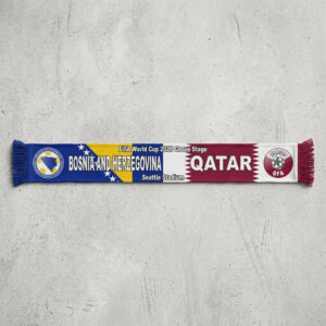 Global Soccer Event 2026 Bosnia And Herzegovina Vs Qatar Football Scarf Split Colors