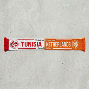 Global Soccer Event 2026 Tunisia Vs Netherlands Football Scarf Red Orange